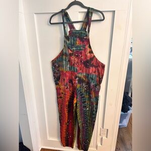 Rising International Festival Jumpsuit Boho Hippie tie dye M Overall Jogger